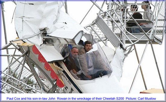 The Cheetah S200 with 2persons on board is suspended in the Ferris Wheel 